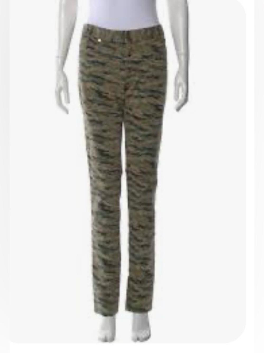 Tory Burch Straight Leg Jeans Camo Print Tory Burch Logo Size 28 EUC